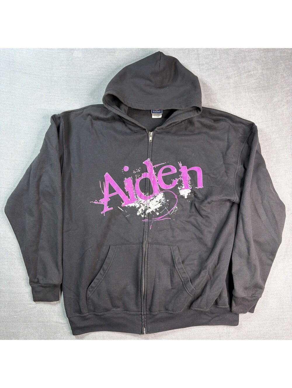 Y2k Aiden Nightmare Anatomy XL Black Full Zip Band Emo Rock Punk B&E Sport Glows